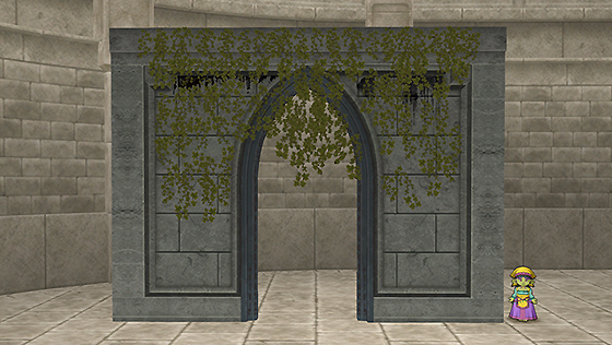 深い森の修道院の扉付壁[FP] 