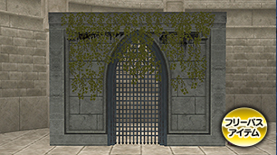 深い森の修道院の扉付壁[FP] 